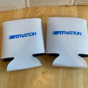 2 new graphic drink koozies. NWOT  Fit Nation Keeps drinks cold.